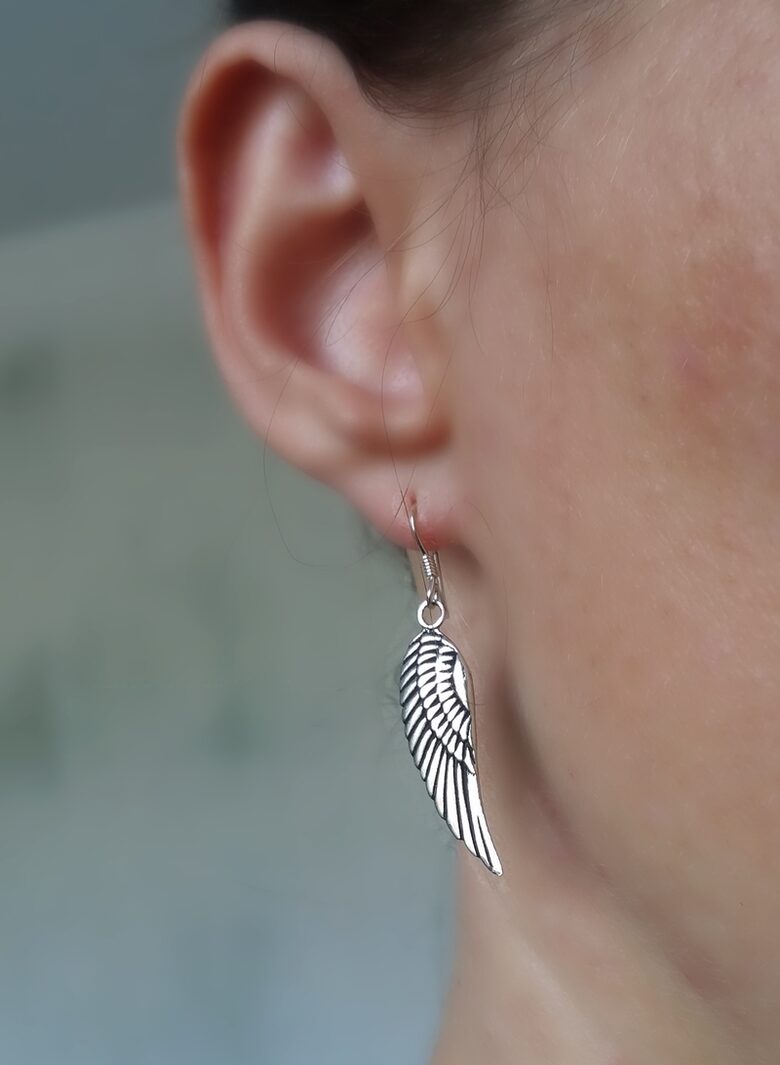Silver Earrings Angel Wings